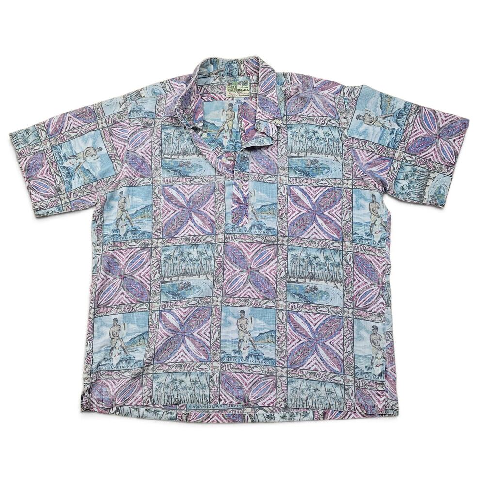 REYN SPOONER Mele Kalikimaka Shirt Men XXL VTG 94' USA Hawaiian Christmas Aloha